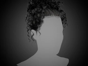 Real time hair card-curly hair 3D Model