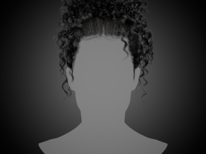 Real time hair card-curly hair Model 3D
