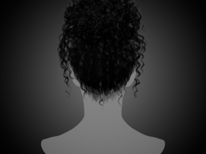 Real time hair card-curly hair Model 3D