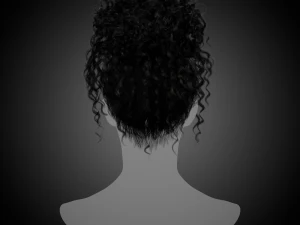 Real time hair card-curly hair 3D Model