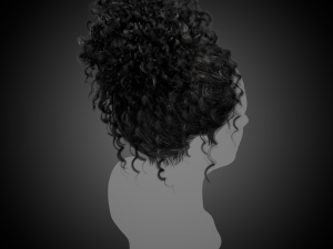Real time hair card-curly hair Model 3D