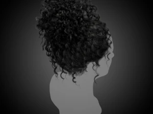 Real time hair card-curly hair 3D Model