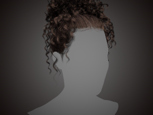 Real time hair card-curly hair Model 3D