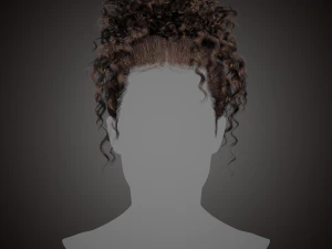 Real time hair card-curly hair 3D Model