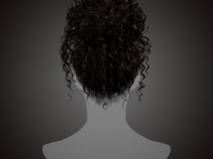 Real time hair card-curly hair Model 3D