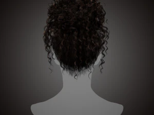 Real time hair card-curly hair 3D Model