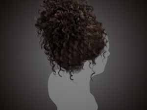 Real time hair card-curly hair Model 3D