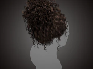 Real time hair card-curly hair 3D Model