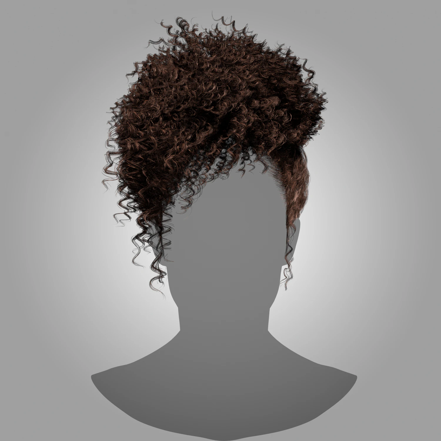 Low Poly Real-Time Curly HairCards for games 3D Model .c4d .max .obj .3ds .fbx .stl .blend 