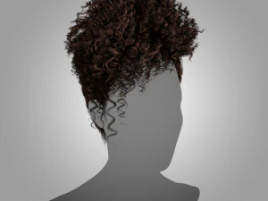 Low Poly Real-Time Curly HairCards for games 3D Model