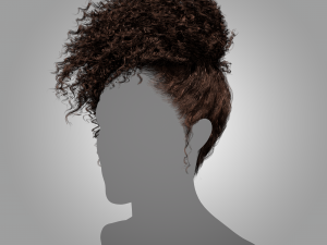 Low Poly Real-Time Curly HairCards for games Modello 3D