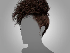 Low Poly Real-Time Curly HairCards for games 3D Model