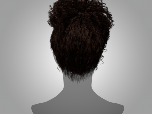 Low Poly Real-Time Curly HairCards for games Modello 3D