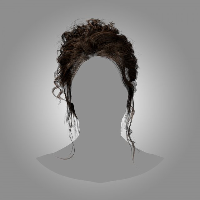 Low Poly Real-Time HairCards for games Modelo 3D .c4d .max .obj .3ds .fbx .stl .blend 