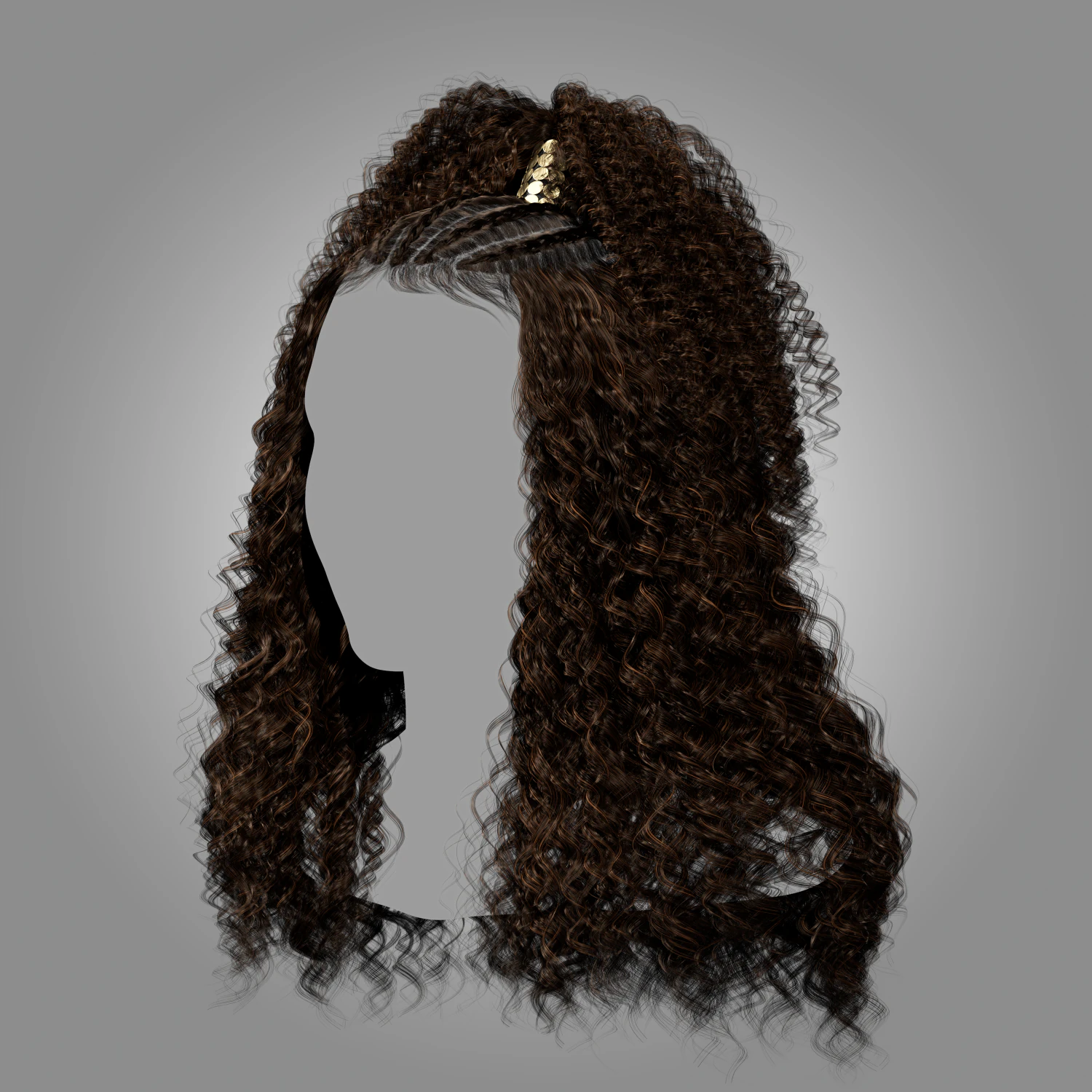 Low Poly Real-Time Curly HairCards for games 3D Model .c4d .max .obj .3ds .fbx .stl .blend 
