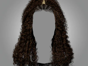 Low Poly Real-Time Curly HairCards for games 3D Model