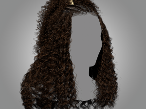 Low Poly Real-Time Curly HairCards for games 3D 모델