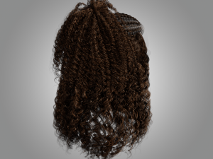 Low Poly Real-Time Curly HairCards for games 3D 모델