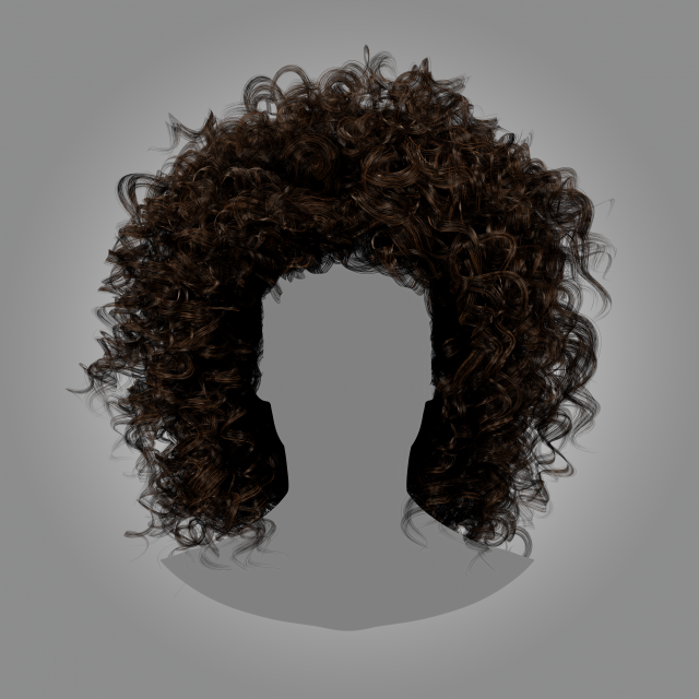 Low Poly Real-Time Curly HairCards for games Modelo 3D .c4d .max .obj .3ds .fbx .stl .blend 