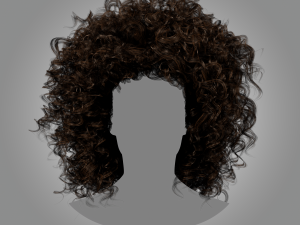 Low Poly Real-Time Curly HairCards for games 3D Model