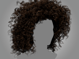 Low Poly Real-Time Curly HairCards for games Modelo 3D