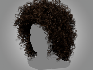 Low Poly Real-Time Curly HairCards for games Modelo 3D