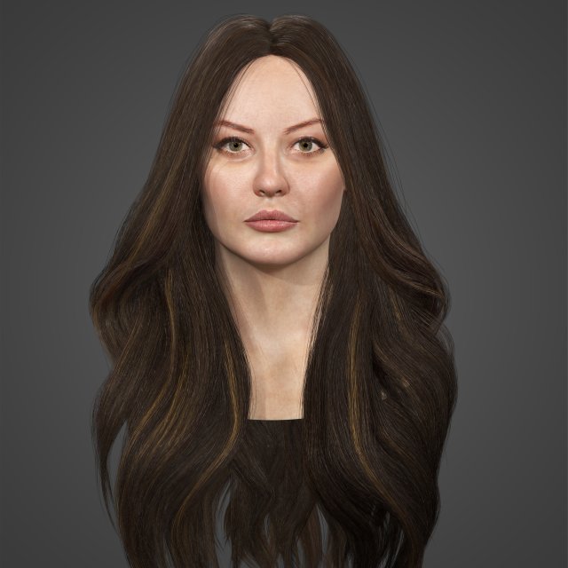 Low Poly Real-Time HairCards for games Model 3D .c4d .max .obj .3ds .fbx .stl .blend