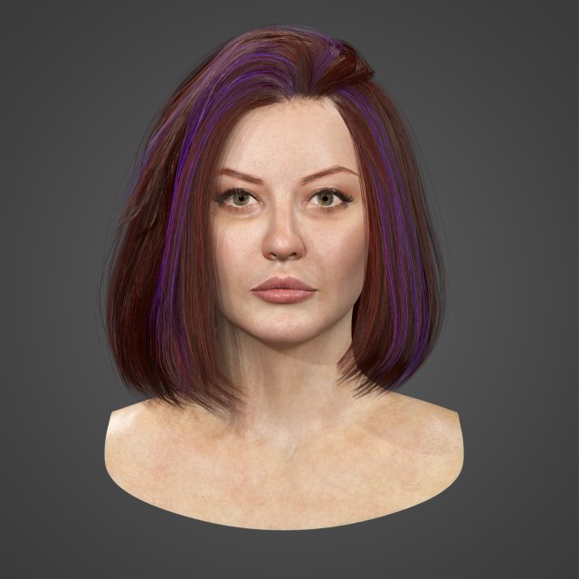 Low Poly Real-Time HairCards for games Modello 3D .c4d .max .obj .3ds .fbx .stl .blend 