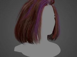 Low Poly Real-Time HairCards for games 3D Model