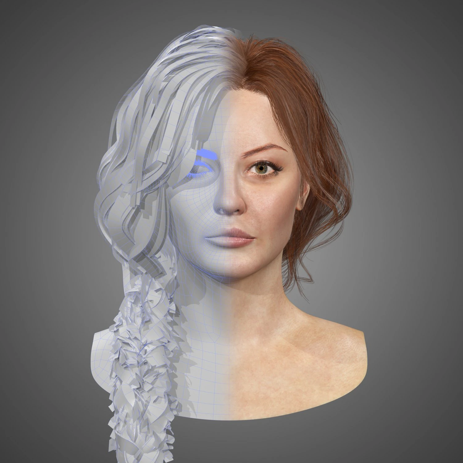 Low Poly Real-Time HairCards for games 3D Model .c4d .max .obj .3ds .fbx .stl .blend 