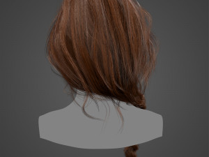 Low Poly Real-Time HairCards for games Model 3D