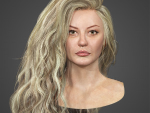 Low Poly wavy Real-Time HairCards for games 3Dモデル