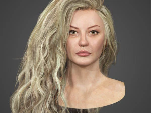 Low Poly wavy Real-Time HairCards for games 3D Model