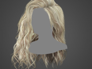 Low Poly wavy Real-Time HairCards for games 3D Model