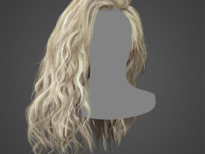 Low Poly wavy Real-Time HairCards for games 3D Model