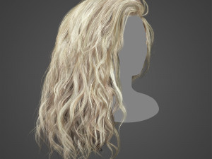Low Poly wavy Real-Time HairCards for games 3D Model