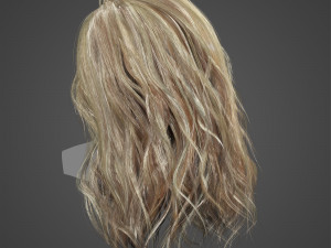 Low Poly wavy Real-Time HairCards for games 3D Model