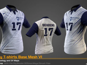 5 Low Poly T-shirts Base Mesh For Game 3D Model