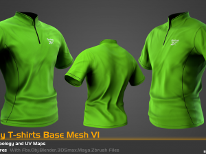 5 Low Poly T-shirts Base Mesh For Game Model 3D
