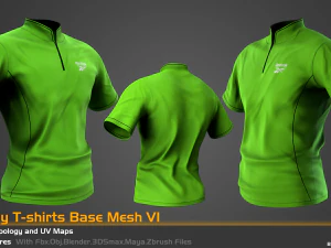 5 Low Poly T-shirts Base Mesh For Game 3D Model