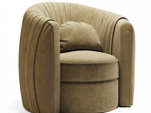 taupe pleated swivel accent chair 3Dモデル