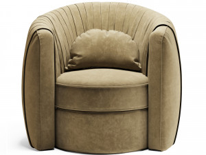 taupe pleated swivel accent chair 3Dモデル
