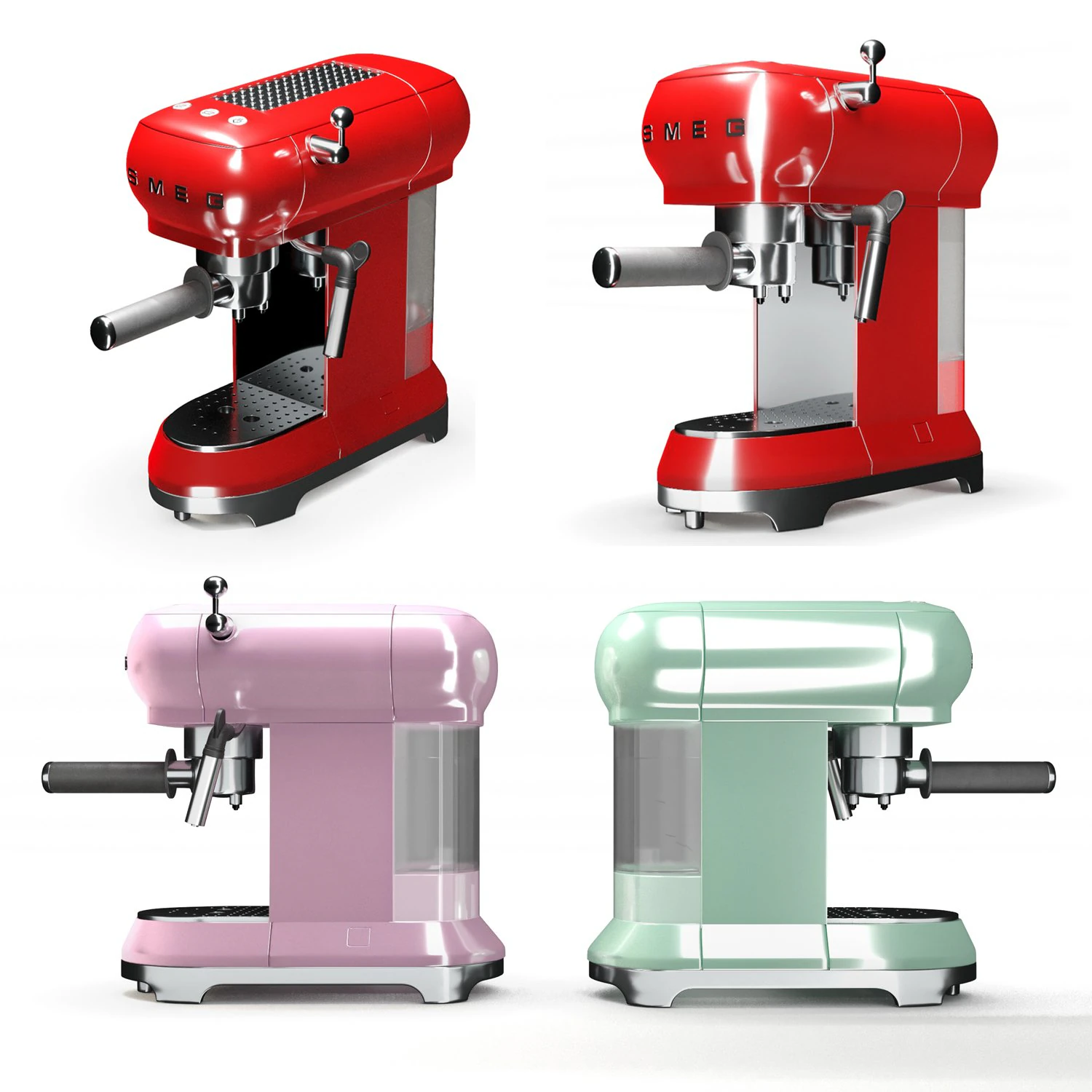smeg espresso coffee machine 3D Model .c4d .max .obj .3ds .fbx .stl .blend 