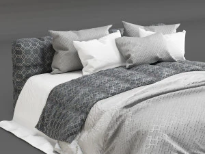 gray modern fabric bed 3D Model