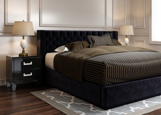 alana upholstered bed Modelo 3D .c4d .max .obj .3ds .fbx .stl .blend 