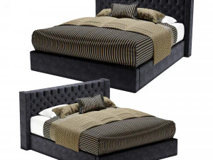 cama estofada alana Modelo 3D