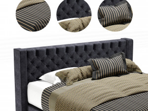 alana upholstered bed Modelo 3D
