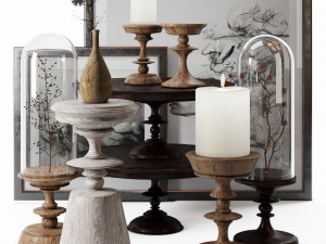 3dasset nuage woodwork decorative Model 3D