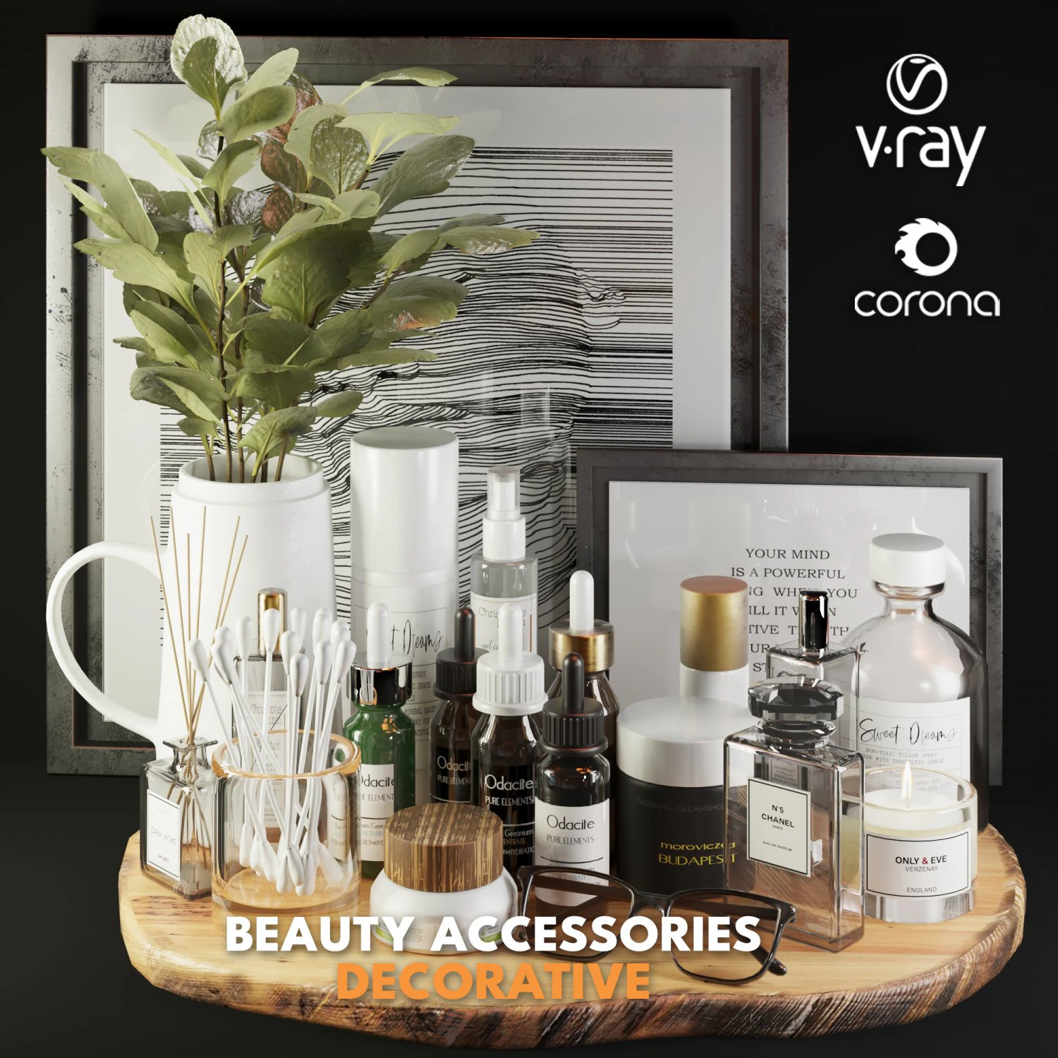 decora&ccedil;&atilde;o de acess&oacute;rios de beleza Modelo 3D .c4d .max .obj .3ds .fbx .stl .blend 