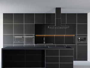 modern kitchen with island 003 Modelo 3D